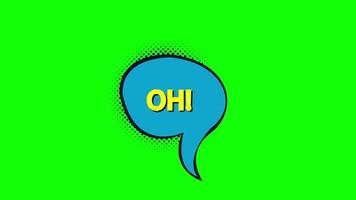 cartoon oh Comic Bubble speech loop Animation video transparent background with alpha channel.