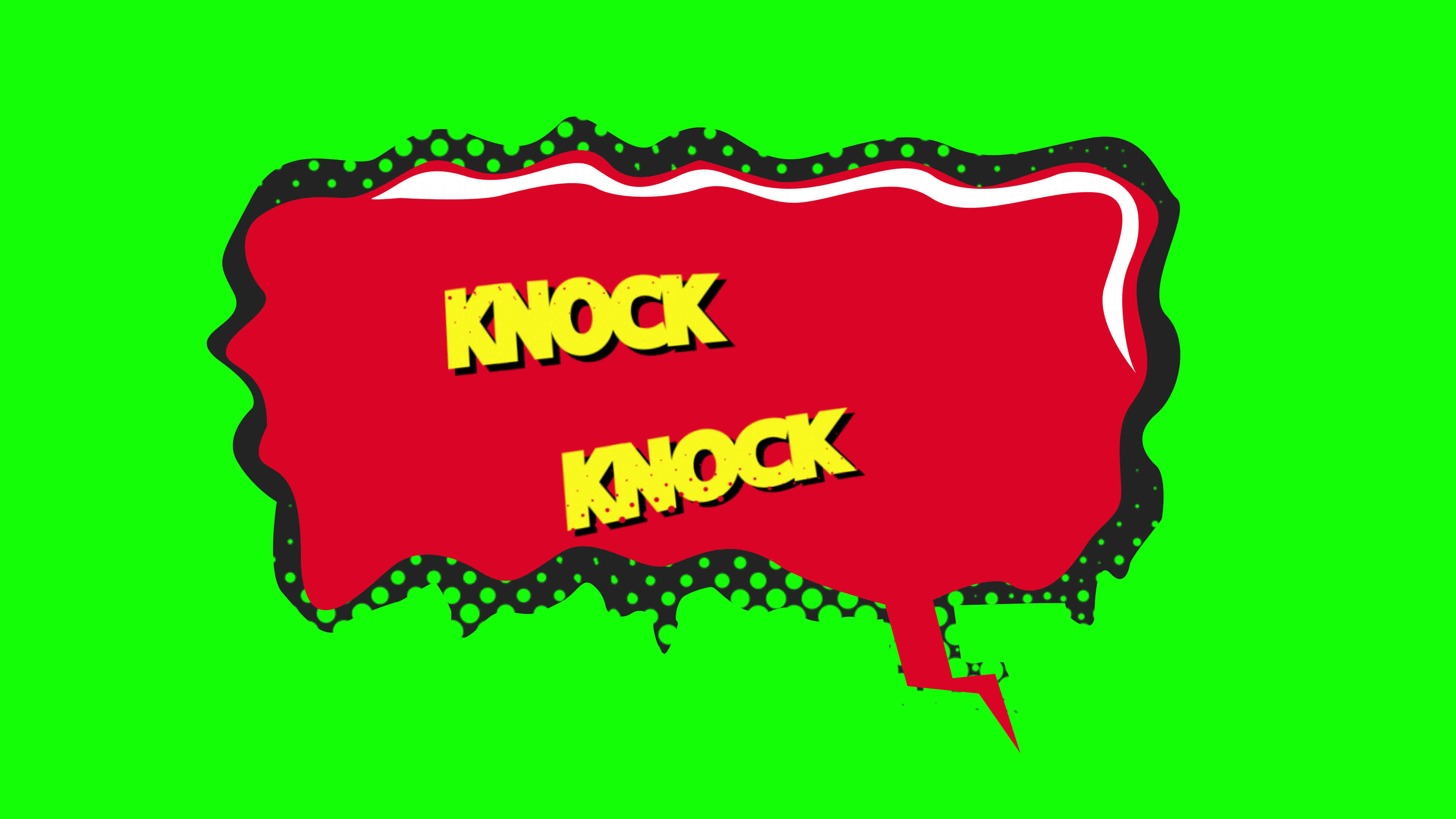 cartoon knock knock Comic Bubble speech loop Animation video
