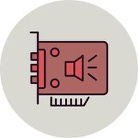 icono de vector de tarjeta de sonido