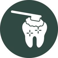 Tooth Cleaning Vector Icon