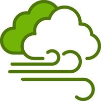 Cloudy Windy Vector Icon