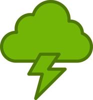 Cloud Lightning Vector Icon