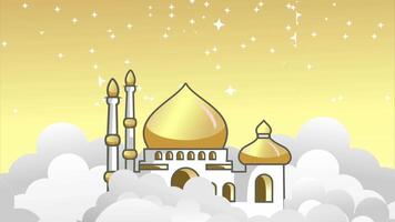 Video animation mosque background template  for islamic celebration or ramadan kareem