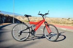 Red sports bicycle photo