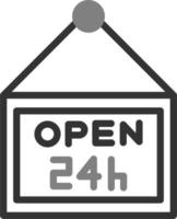 Open Shop 24 Hours Vector Icon