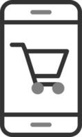 icono de vector de compras en línea