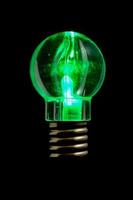 Green bulb on dark background photo
