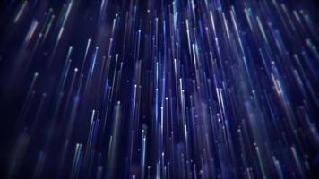 A stream of flowing blue digital fiber optic light data node particles. Communication and connectivity concept. Full HD and looping technology motion background animation. video