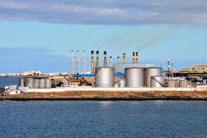 Industrial port on the coast photo