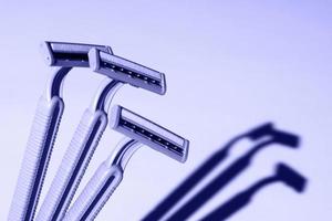 Disposable razors, a creative composition of disposable razors, Very peri color photo