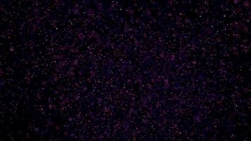 Abstract purple energy round sphere explodes into small round particles magical bokeh abstract background. Video 4k, 60 fps