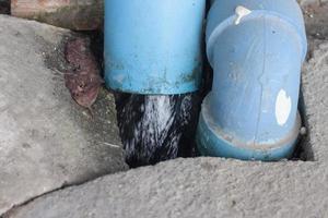 Sewer or drainpipe from the house to the public. photo