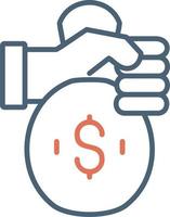 Money Bag Hand Vector Icon