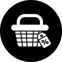 icono de vector de cesta de compras