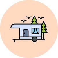 icono de vector de remolque de camping