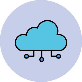 icono de vector de computación en la nube