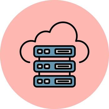 icono de vector de servidor de nube