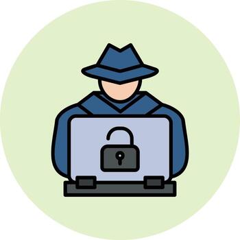 Hacker Cyber Attack Vector Icon