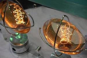 Vintage tungsten lamp installation art photo