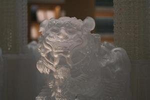 Crystal stone lion in the library photo