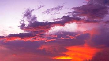 golden sky with purple cloud photo