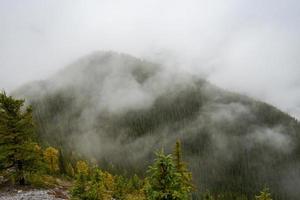 Sulphur mountain in Alberta, Canada on a moody autumn day photo