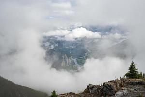 Sulphur mountain in Alberta, Canada on a moody autumn day photo