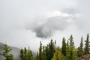 Sulphur mountain in Alberta, Canada on a moody autumn day photo