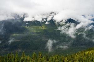 Sulphur mountain in Alberta, Canada on a moody autumn day photo