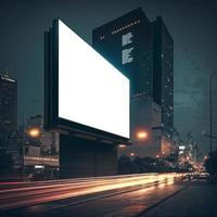 Billboard mockup for night view advertising in city useful for design photo