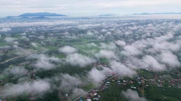 antenne visie wit wolk over- maleis landelijk dorp video