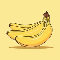 Banana fruit vector art. cartoon Banana icon illustration. Banana nature icon concept free vector