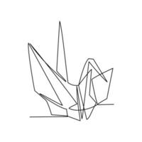 Origami vector illustration drawn in line art style