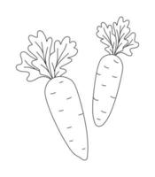 Carrot Doodle Vector Illustration coloring book for Kids