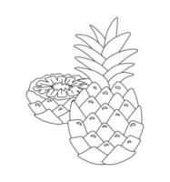 Pineapple doodle Vector illustration coloring book for Kids