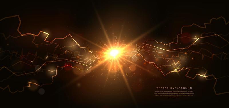 Lightning light effect background on dark brown background with lighting explosion and sparkle.