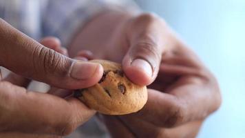 rotura chocolate chip galletas cerca arriba video