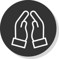diseño de icono de vector de manos orando