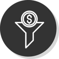 diseño de icono de vector de dólar de embudo