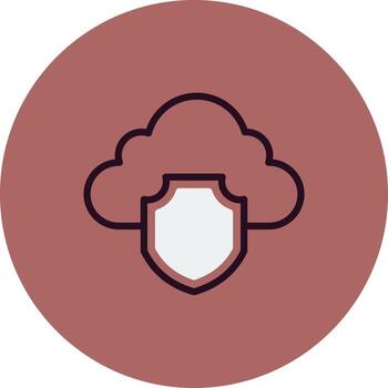 icono de vector de seguridad en la nube