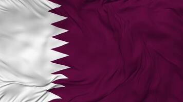 qatar vlag naadloos looping achtergrond, lusvormige buil structuur kleding golvend langzaam beweging, 3d renderen video