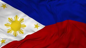 Philippines Flag Seamless Looping Background, Looped Bump Texture Cloth Waving Slow Motion, 3D Rendering video