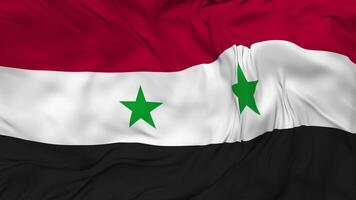 Syrian Arab Republic Flag Seamless Looping Background, Looped Bump Texture Cloth Waving Slow Motion, 3D Rendering video