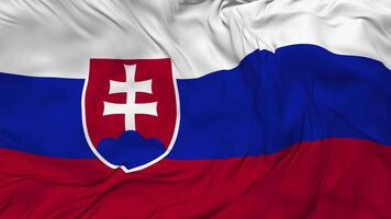 Slovakia Flag Seamless Looping Background, Looped Bump Texture Cloth Waving Slow Motion, 3D Rendering video