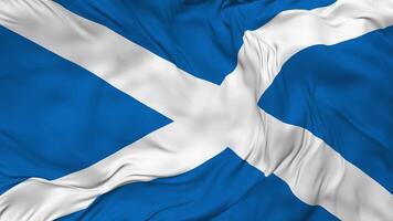Scotland Flag Seamless Looping Background, Looped Bump Texture Cloth Waving Slow Motion, 3D Rendering video