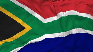 South Africa Flag Seamless Looping Background, Looped Bump Texture Cloth Waving Slow Motion, 3D Rendering video