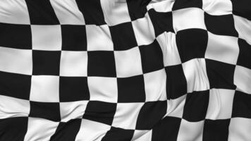 racing geruit vlag naadloos looping achtergrond, lusvormige buil structuur kleding golvend langzaam beweging, 3d renderen video