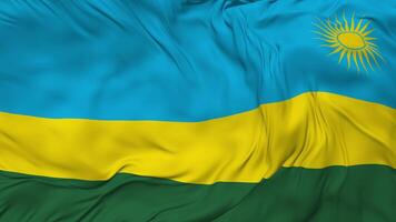 Rwanda Flag Seamless Looping Background, Looped Bump Texture Cloth Waving Slow Motion, 3D Rendering video