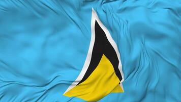 Saint Lucia Flag Seamless Looping Background, Looped Bump Texture Cloth Waving Slow Motion, 3D Rendering video