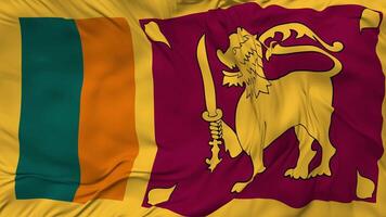 Sri Lanka Flag Seamless Looping Background, Looped Bump Texture Cloth Waving Slow Motion, 3D Rendering video